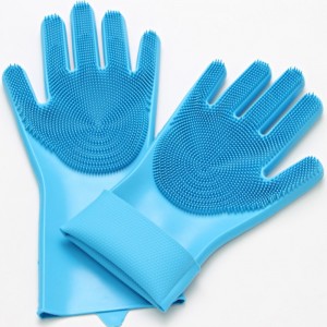 Silikonové rukavice na mytí nádobí, tepelná izolace, protiskluzový a odolný proti opotřebení, silikonový kartáč na čištění kuchyně